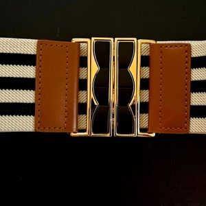 Women’s Stretchy Striped Clipped Buckle Belt Size M